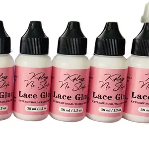 Kplayz No Slide Lace Glue for Wigs 38 ml Waterproof Super Hold Hair Glue with Extreme Hold for Weave and Invisible Hair Bonding (Lace Glue+2 Wig Bands)