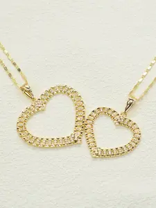 Women's Heart-Shaped Zirconia Love Necklace, Hollow Out Design, Perfect Gift for Valentine's Day/birthday/party, Daily Wear Jewelry