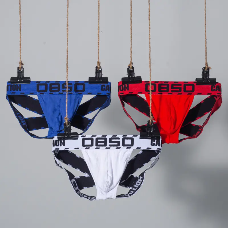 Cross Strap Men's thong Threaded Cotton Sexy Butt Lifting Ding Gay Back Empty Sexy T Pants