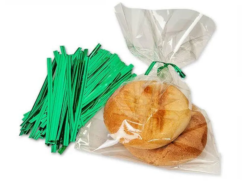 Green Metallic Twist Ties 4" 100-count