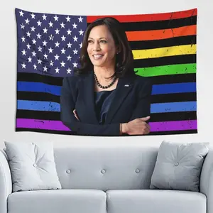 Kamala Harris-Walz 2024 For President Lgbt Pro Harris Tapestry 60x40 In Decor Flag