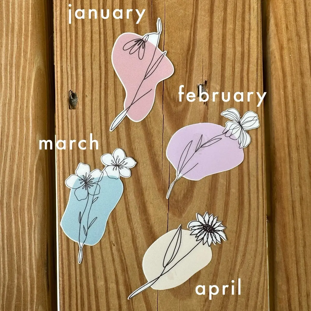 Birth flower stickers
