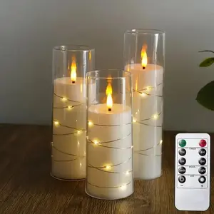 LED Candle-Shaped Light, Battery Powered Candle Light with Remote Control, Decorative Candle Light for Home Party Wedding Festival Christmas