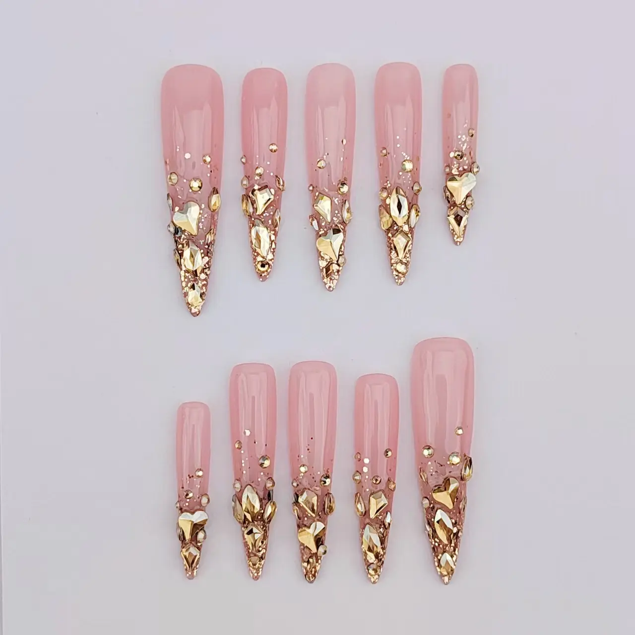i Nail PINK ECLIPSE 10PCS Handmade Press On Nails Reusable 3D Summer 2025