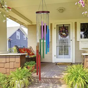 Elegant Fortune Attracting Retro Decorative Wind Chime, Tuned Rotating Aluminum Pipe Design, Artistic Hanging Decor for Entrance, Yard and Indoor Aesthetics