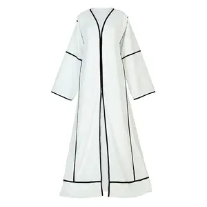 Modest Comfortable Crepe Abaya With White Summer Cool Shrug