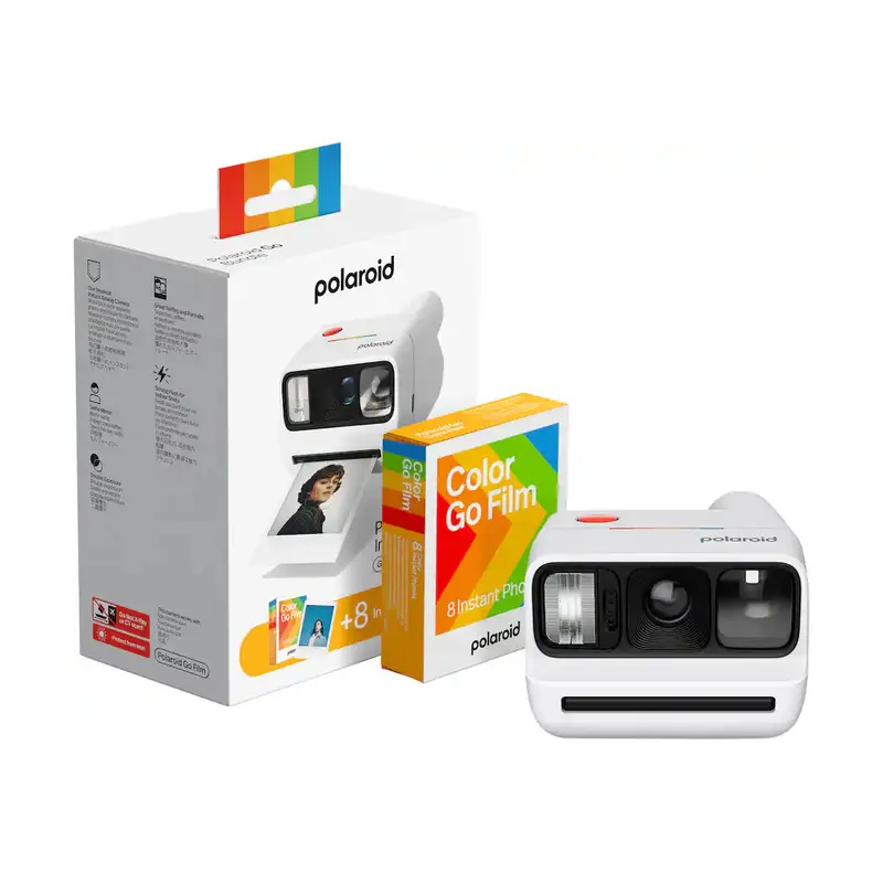 Polaroid Go Generation 3 - Mini Instant Camera + Film Bundle (8 Photos Included) - White (6648)