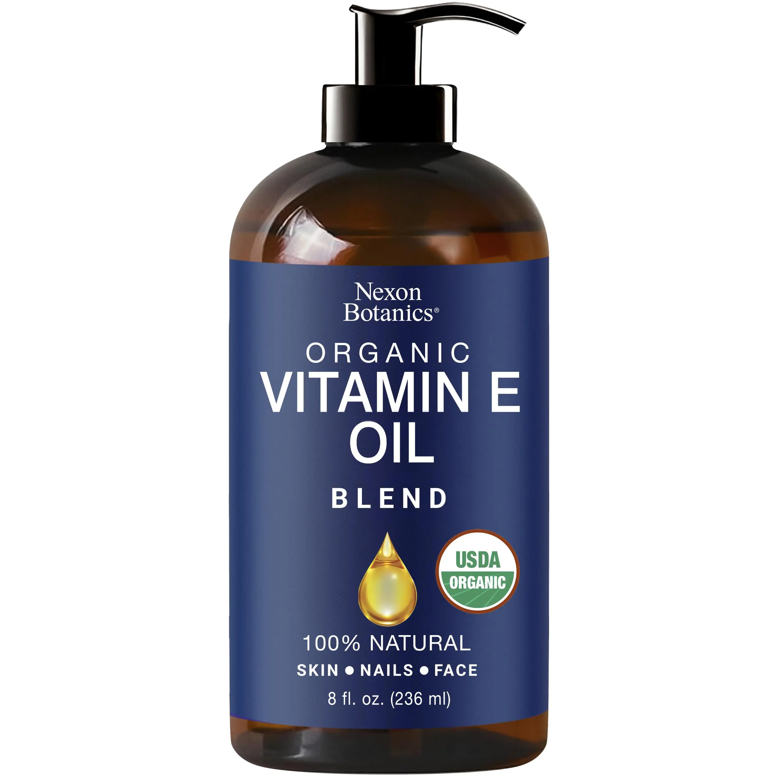 Organic Vitamin E Oil Blend 8 fl oz - Made from Pure, Natural Oils for Skin, Scars & Face - Aceite de Vitamina E - Nexon Botanics - Deals for you days - Father's day