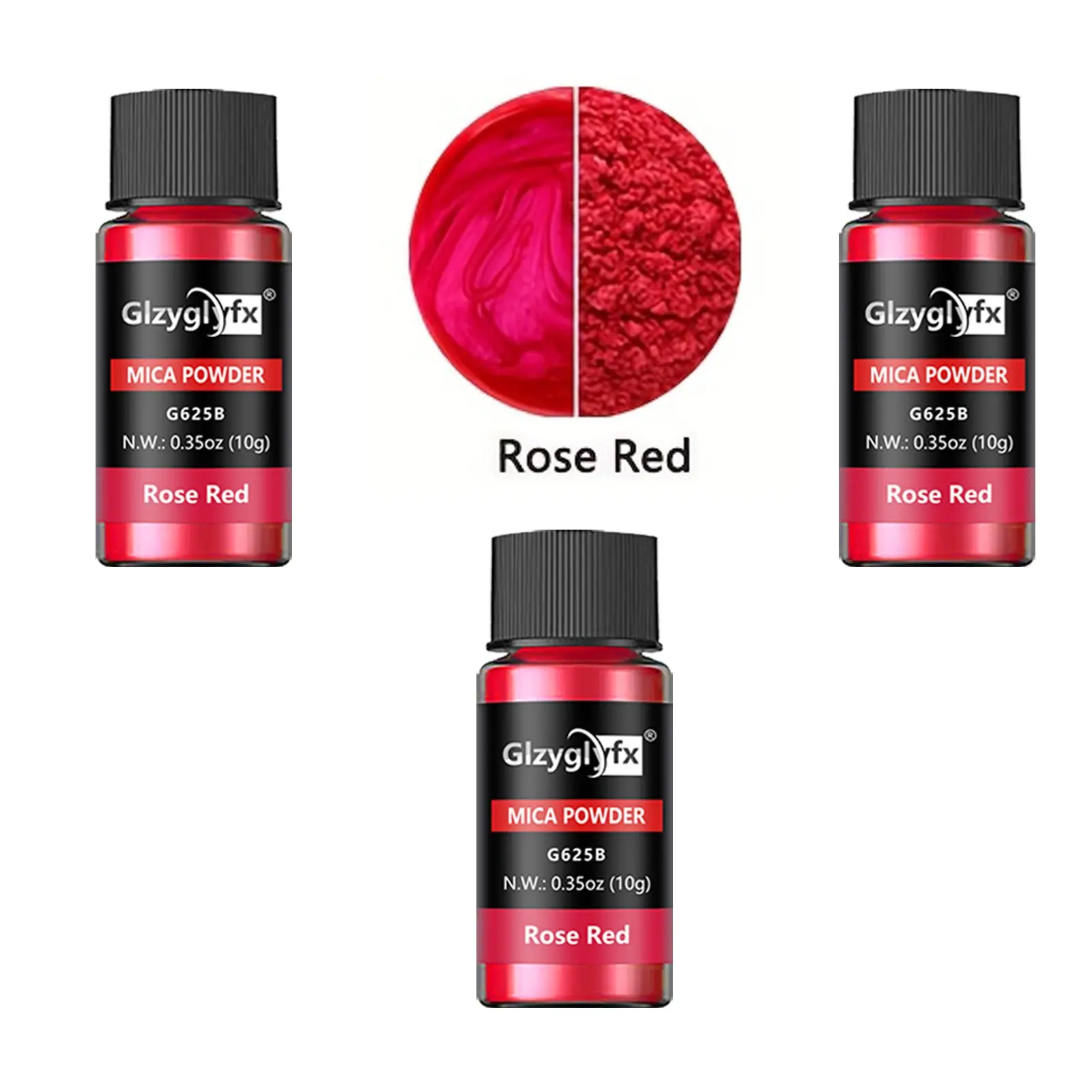 Red Mica Powder, 10g  3Pcs/Set, Non-Toxic Shimmer Pigment for Nail Art, Resin, Epoxy, Candle Making, Soap Dye, Slime, Tumbler, DIY Crafts, Cosmetics Grade Mica Powder for Bath Bombs, Makeup, Jewelry