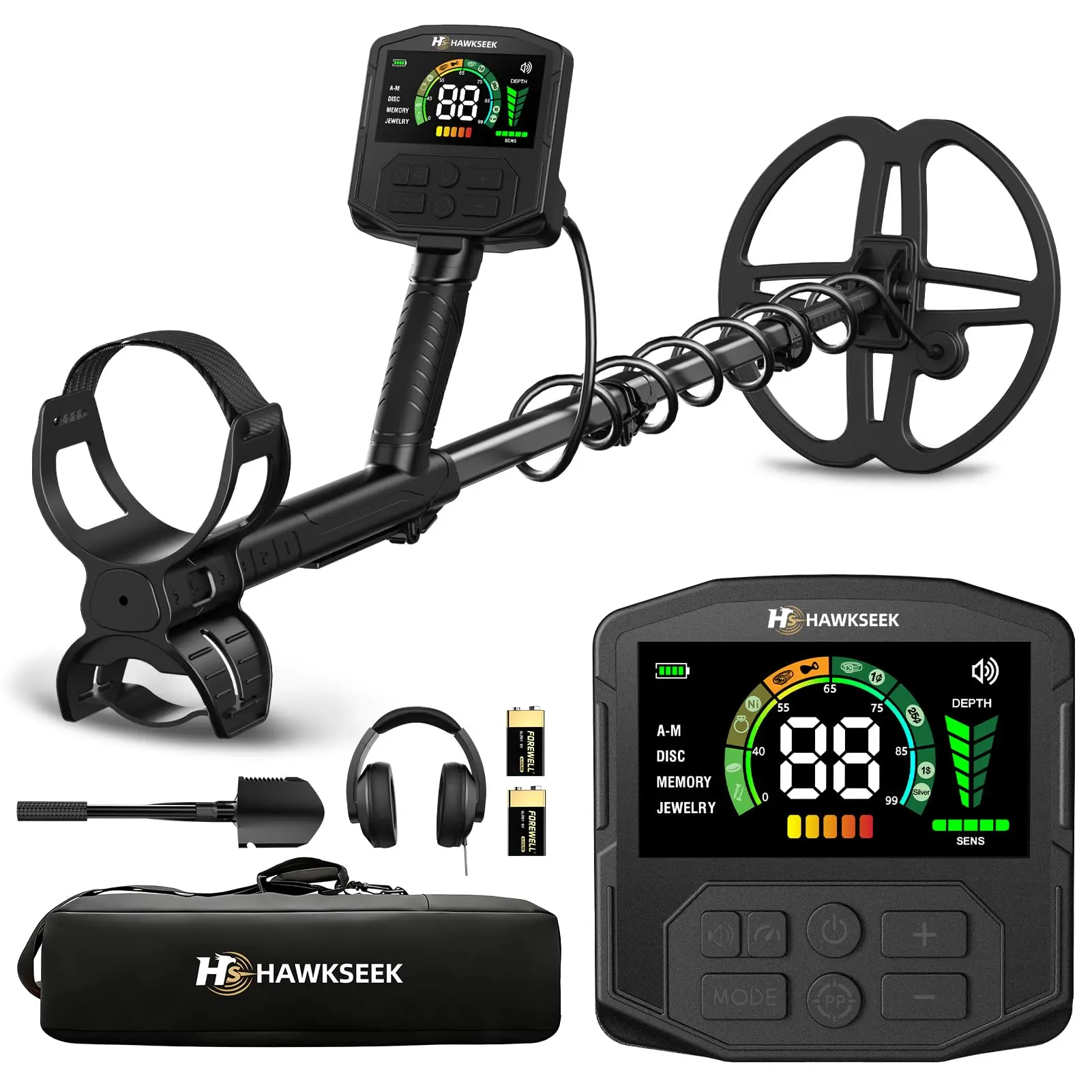 Professional Metal Detector for Adults - Higher Accuracy Gold Detector with 2X Larger Backlit Color LCD, 10" Double-D Waterproof Coil, Advanced DSP Chip, 5 Modes for Beach & Gold Hunting