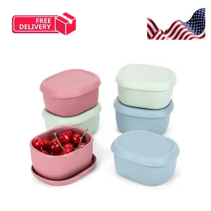 6 pcs 10 oz Silicone Snack Containers Small Food Containers