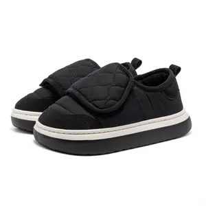 Yassia Thick Sole Cotton Shoes for Men and Women Winter Warm Quilted Slippers Cozy Fleece Lined Indoor Outdoor White Fashionable Versatile