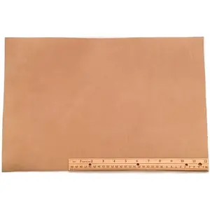 Suede Cowhide Leather, Light-Medium Weight Boot Leather Sand Color Pre-Cut Size 18" X 12"