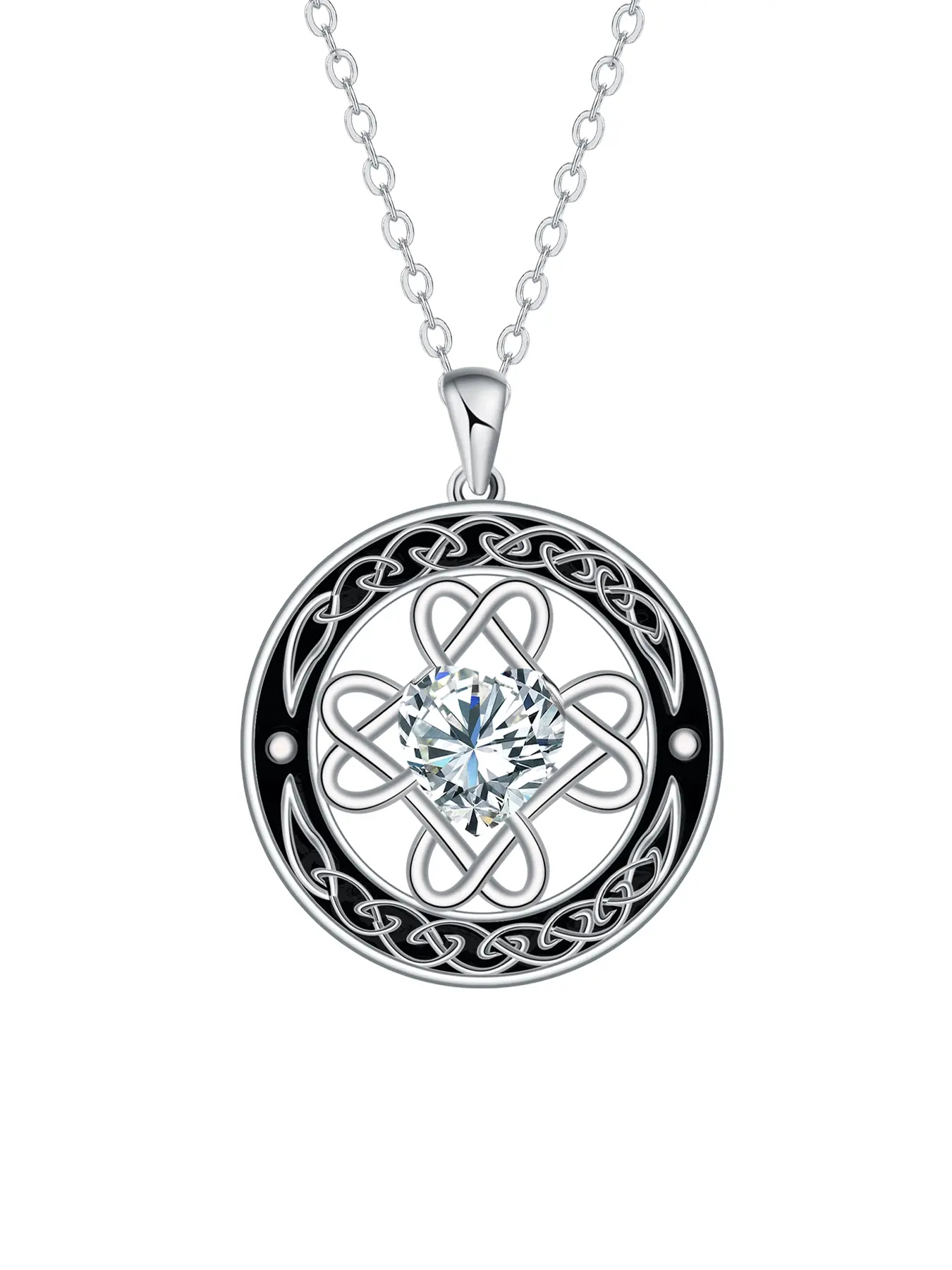 Witches Protection Knot Necklace for Women, Good Luck Irish Knot Celtic Medallion Round Pendant Necklace,Amulet Jewelry Gift For Women Family