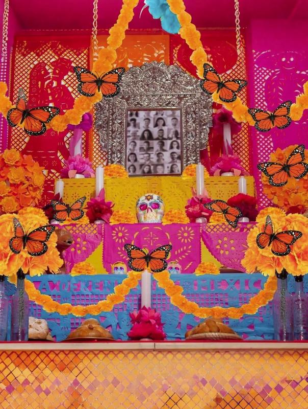 32Pcs Orange Artificial Marigold Butterfly Set Day Of The Dead Faux Flower Halloween Artificial Flower Head Marigold Garland For Diwali Decor, Traditional Decor, Marigold Garland For Decoration, Diwali Decorations For Home