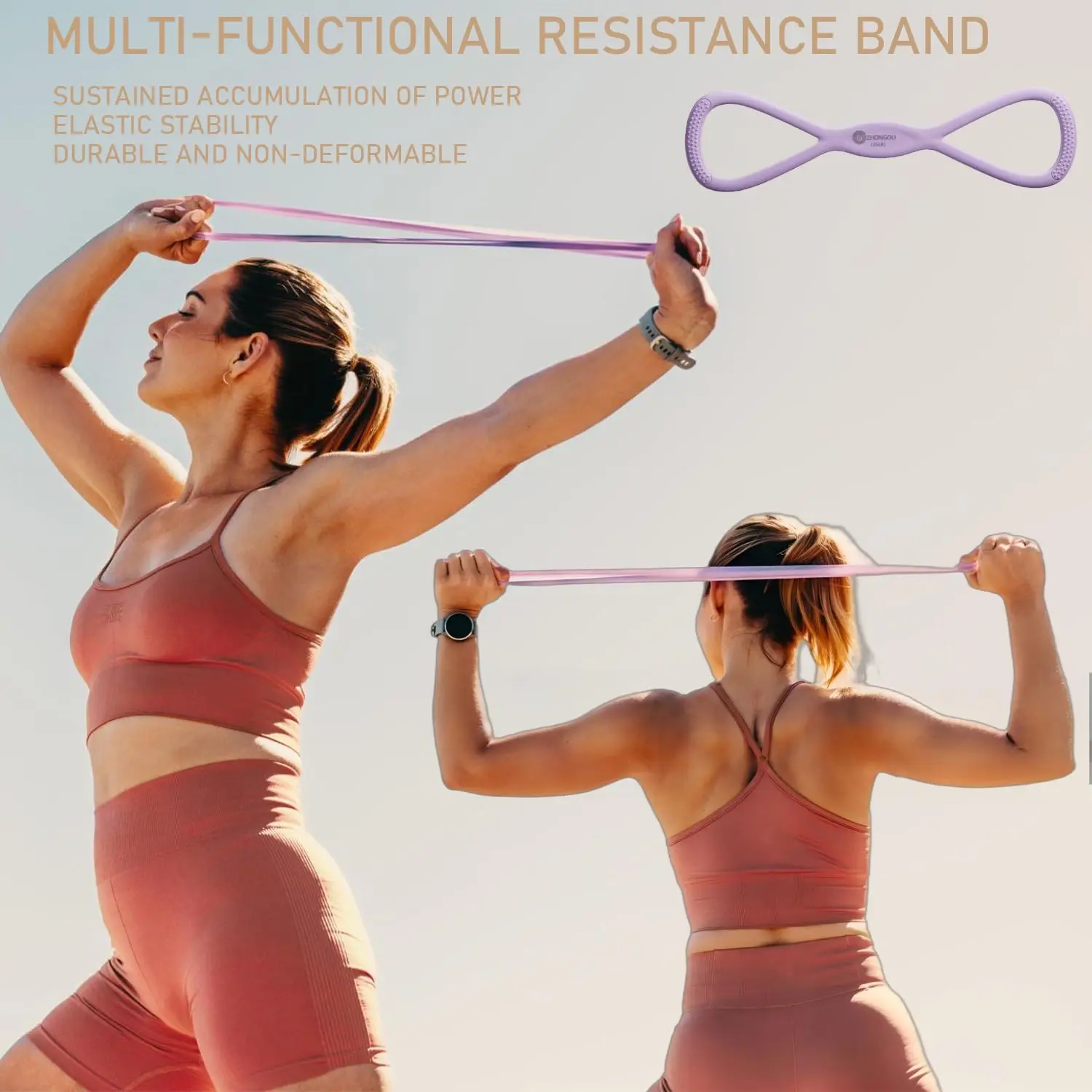 2Pcs Resistance Bands Plus 2Pcs Velvet Travel Pouchs,for Women & Men – 15LB &25LB Silicone Pull Rope for Shoulder,Back & Arm Workout – Non-Slip Handles, Home Gym, Yoga & Physical Therapy – Toning, Posture Correction minigym gluteus training exercise