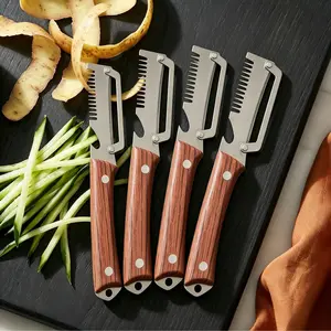 Multiple containers Premium 3-in-1 Kitchen Peeler, Heavy Duty Stainless Steel Multi-Tool with Vegetable Peeling, Julienne Shredding & Bottle Opener, Ultra Sharp & Durable - YY
