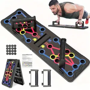 Multi-Function Foldable Push-Up Board 14 in 1 Press Up Boards Fitness Workout Train Gym Muscle Strength Push-Up Stand Muscles Exercise Pushups Training Portable Pushup Equipment for Men Women Home Workouts