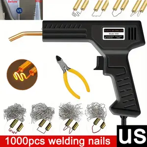 50W Plastic Welding Gun Kit -with 1000pcs Welding Nails Plastic Welder, Easy Repair for Car Bumpers & Various Plastic Products, No Battery Needed, Power Supply Welding Tool|Ergonomic Handle Design|Durable Plastic Construction, Plastic Repair Kit