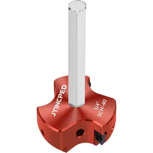 PVC Fitting Saver 3/4 Inch, PVC Pipe Reamer Saver with Triple Blade & 1/4-Inch Hex Shaft,Pipe Fitting Reamer for Plumbing Sch.40 CPVC ABS Hub, Fit Standard 1/2" Drills