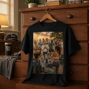 Yoga Dads™ | Stay for the Stretch Beach Yoga T-Shirt