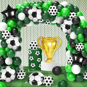 128Pcs Football Theme Latex Balloon Garland Arch Kit for Soccer Birthday Anniversary Wedding Party Background Home Decoration Supplies