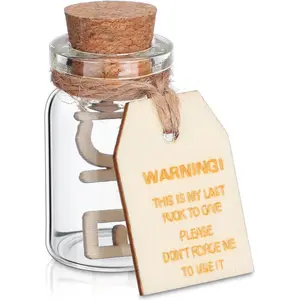 My Last Fuck to Give in a Small Bottle Trinket, Mini Jar of Fucks Gag Gifts Wooden Kinky Words in a Bottle Swear JarsWhite Elephant Gift Adult Funny Gifts