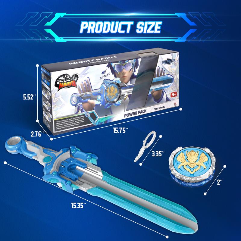 ALPHA GROUP Infinity Nado Battling Toys Metal Anime Design Iron Durable Battle Set for Kids Ages 5-12 with Sword Launcher & Gyro Top Beyblade Action