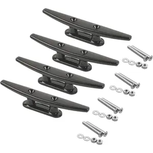 Nylon Dock Boat Cleats with Screws, Black Plastic Rope Cleat