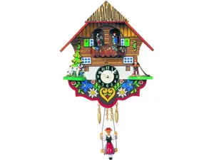 Tabletop Floral Battery-Operated Mini Clock with Music-Chimes, Decorative Home Decor Accent for Home Supplies
