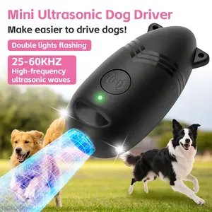 Ultrasonic Mini Dog Repeller, Anti-Barking Device, Dual Flashing Lights, Portable Pet Training Tool, Indoor Outdoor Use