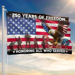 250 Years Freedom USA Flag, 1776–2026 Eagle Betsy Ross Grommet Flag, American History Patriotic Banner, Outdoor Wall Decor