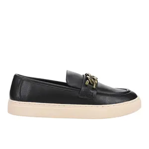 Corkys Womens Chain Reaction Slip On Loafers Casual - Black