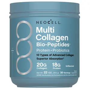 NeoCell Multi Collagen Bio-Peptides Powder - 22oz - With Hyaluronic Acid and Vitamin C - 10 Types of Collagen NeoCell Multi Collagen Bio-Peptides Powder - 22oz - With Hyaluronic Acid and Vitamin C - 10 Types of Collagen
