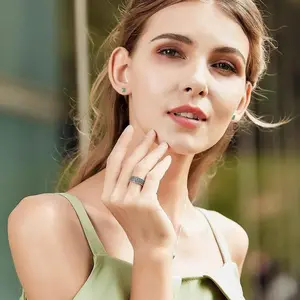 Emerald Earrings,925 Silver Stud Earring For Women Birthstone Stud Earrings,5 * 3MM