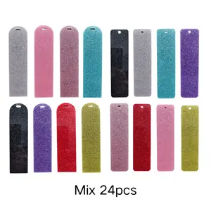 Mix 24pcs Blank UV DTF Acrylic Bookmark Blanks for Wraps and Stickers Unfinished DIY Keychain Pendants Ornaments ID Cards Hanging Decorations