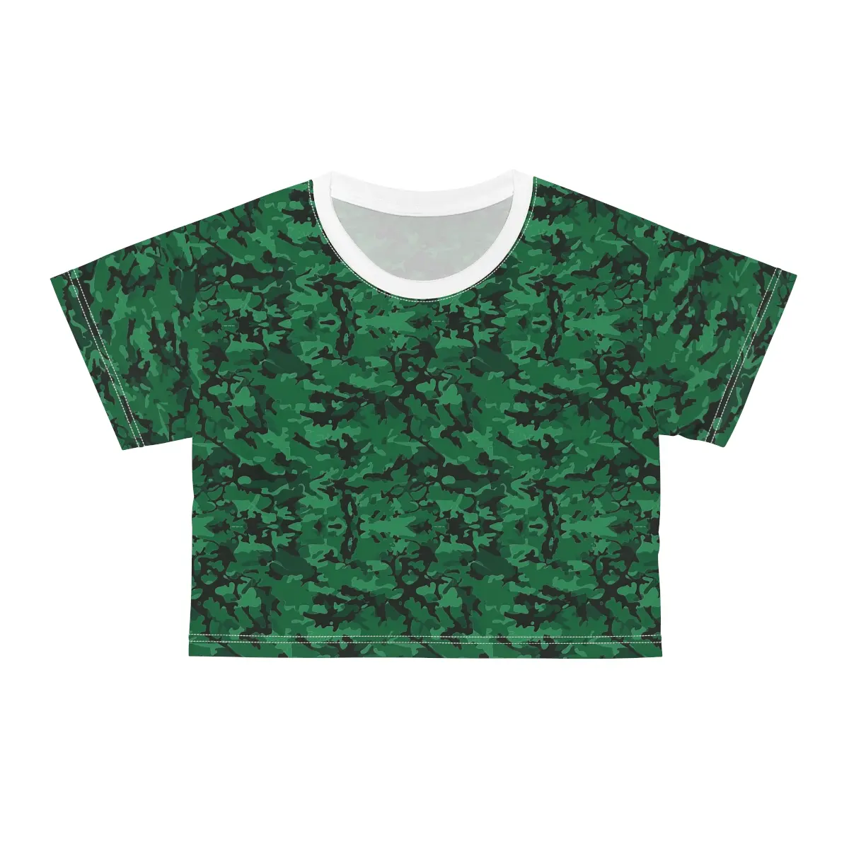 Emerald Green Camo Crop Tee