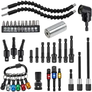 Flexible Drill Bit Extension, 105 °   Right Angle Drill, Bit Holder, Hex Socket Adapter, Bendable Drill Bit Extension, Bit Holder Extension Screwdriver Bit Kit