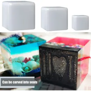 3Pcs Square Resin Mold Cube Silicone Resin Casting Molds for DIY Craft Making 3 Sizes (2.71/2.2/1.65inch) - Tools & Hardware.