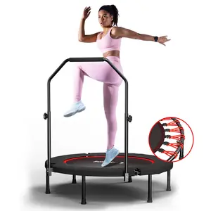SkyBound Fitness Trampoline with Adjustable U-Bar Handle 40inch Quiet Bouncing for Motor Skill Training 32 Hig,h-Quality Springs Easy to Store Portable Cardio Equipment,gym stuff,exercise equipment