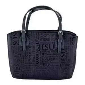 66006 Bible Cover-Wedge Shape-Names Of Jesus Jacquard - Extra Large, Black