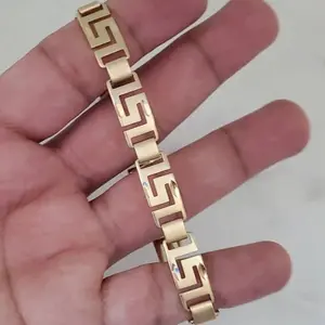 Ladies Gold Greek Key Bracelet - 14k Heavy Plated