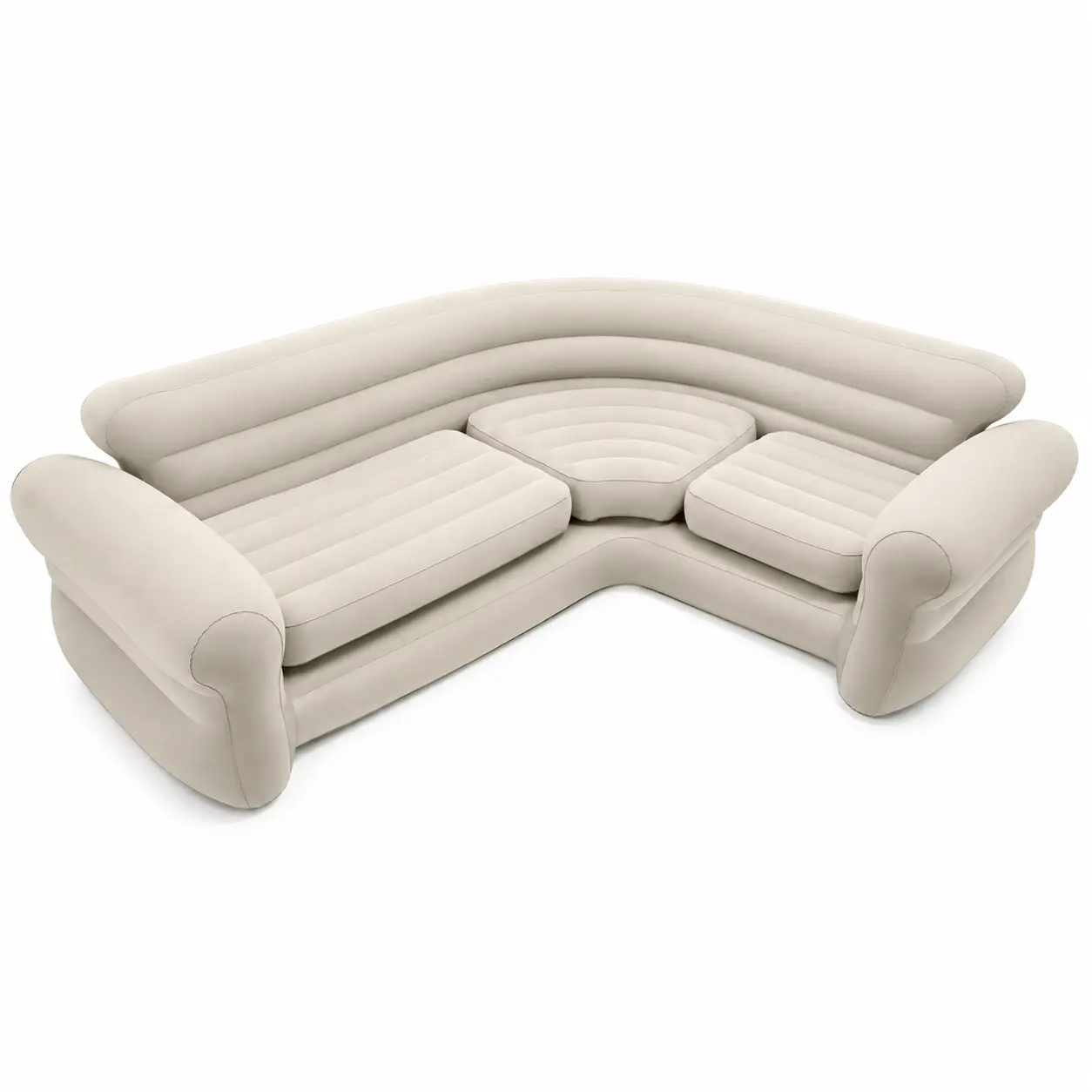 Intex Inflatable Corner Living Room Air Mattress Sectional Sofa Couch, Beige Intex Inflatable Corner Living Room Air Mattress Sectional Sofa Couch, Beige
