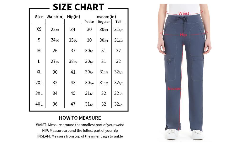 Yoga Scrub Pants for Women - 4-Way Stretch Fabric with 5 Pockets, Mid Rise Flared Leg Work Pants Featuring a Cargo Pocket SpringStatements