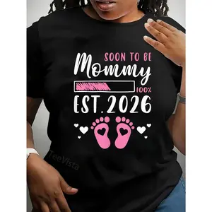100% Cotton Unisex Soon To Be Mommy, Est 2026, Pregnancy Reveal, Expecting Mom T-Shirt