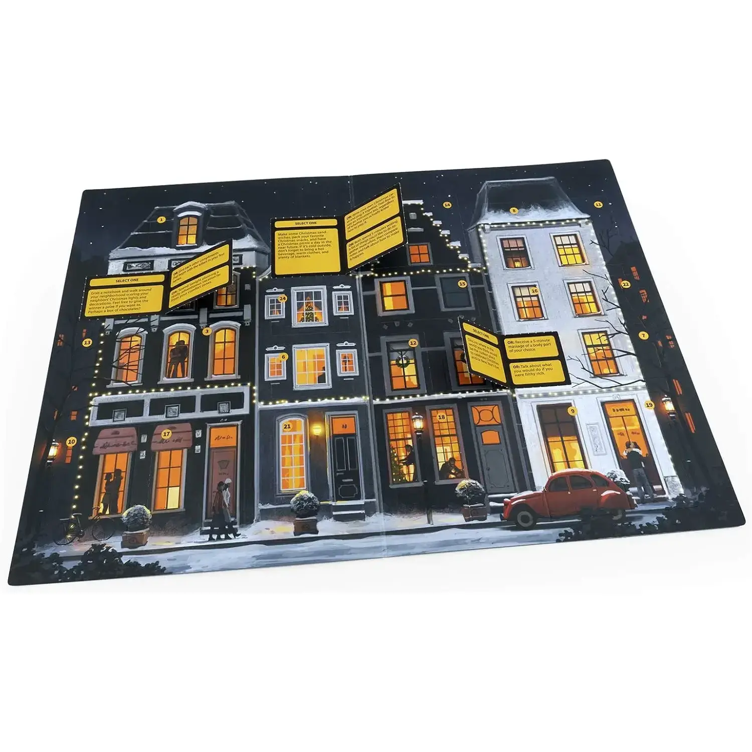 Adult Couples' Advent Calendar - Office Stationery December Calendar with Daring Acts, Romantic Theme, Extra Daring Activities, Unfolded Size for Relationship Strengthening