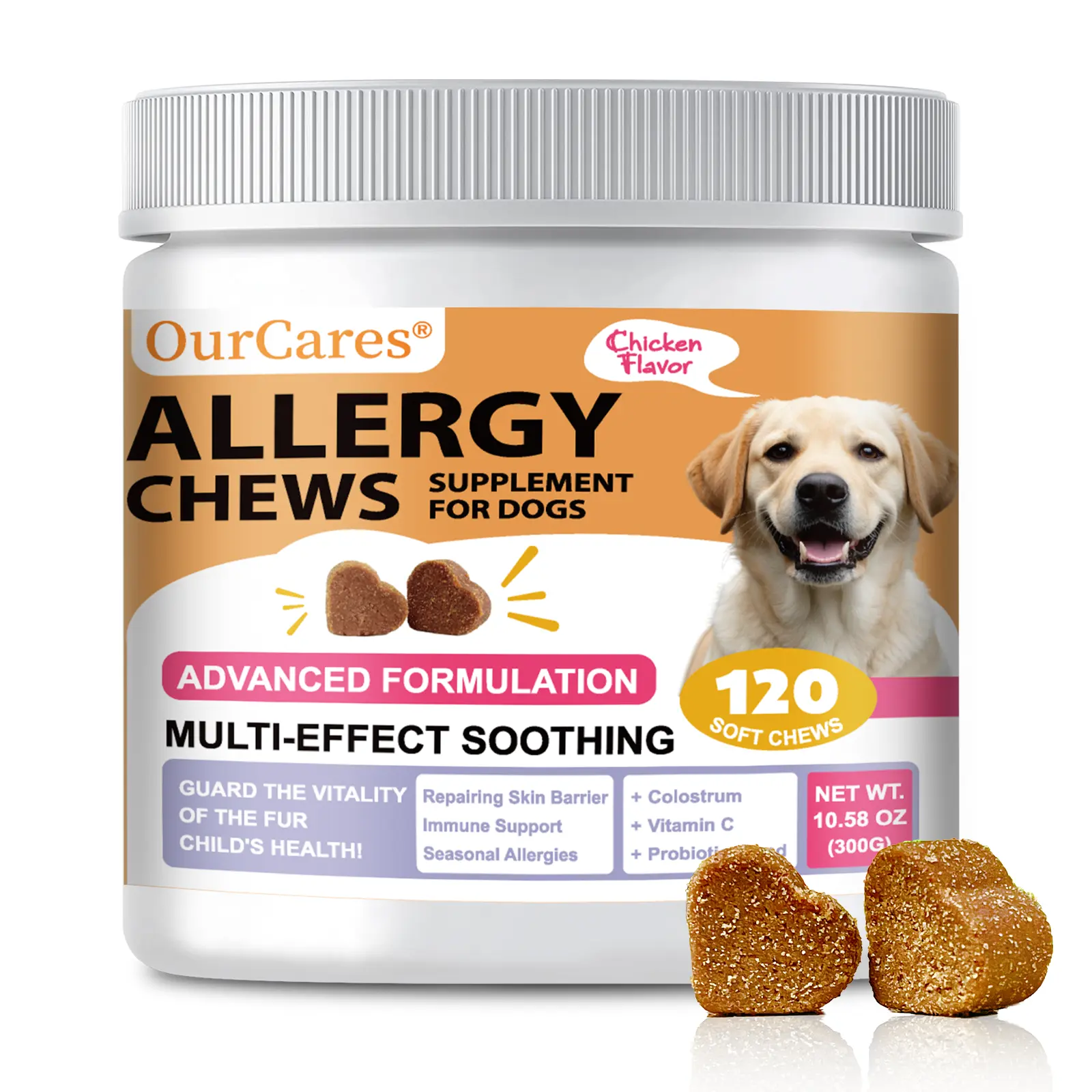 OURCARES Allergy & Immune Bites, Soft Chews Treats for Dogs’ Gut & Immune Health