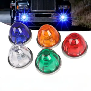 LED Watermelon Side Marker Light - Glass & Plastic Construction, Universal Fit for Trucks, Vans & Marine Vessels