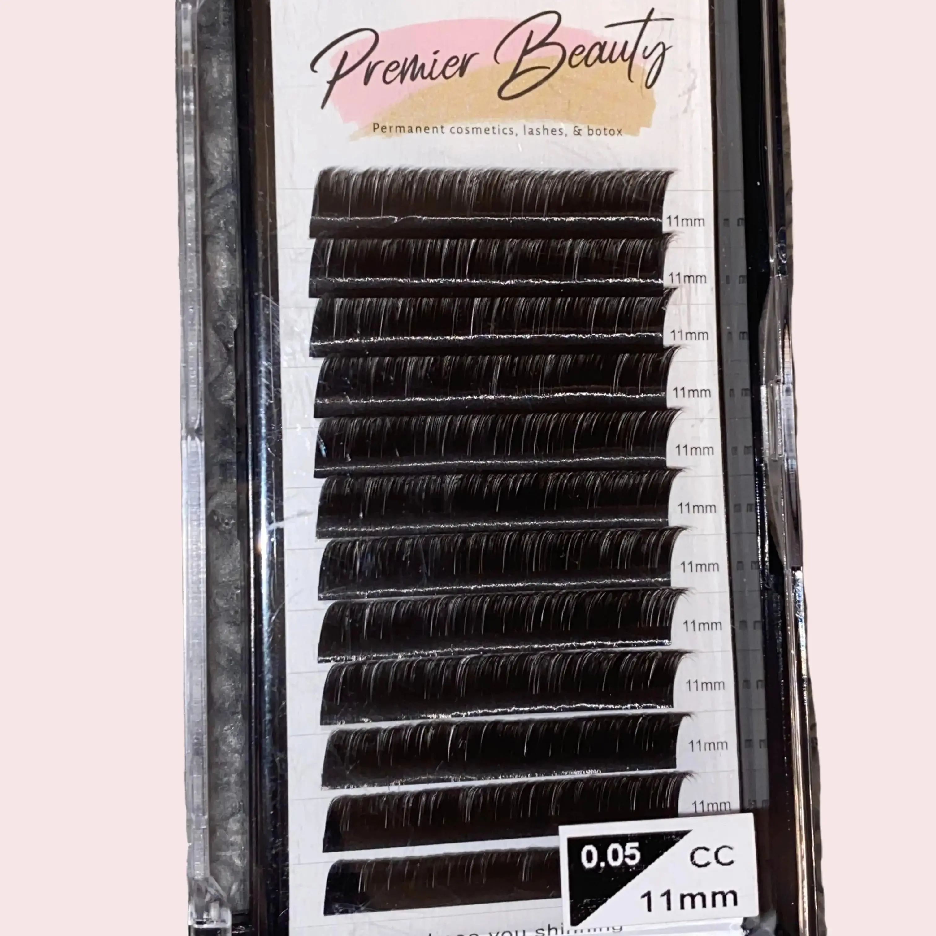 Premier Beauty CC Curl Eyelash Extensions 0.05 Thickness 11mm Length Silk Fibers Natural Glam Makeup Cosmetic