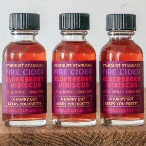 Organic Fire Cider Elderberry Hibiscus Probiotic & Gut Tonic for Immunity